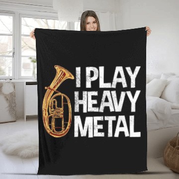 Discover Baritone Present Funny I Play Heavy Metal Fleece Blankets