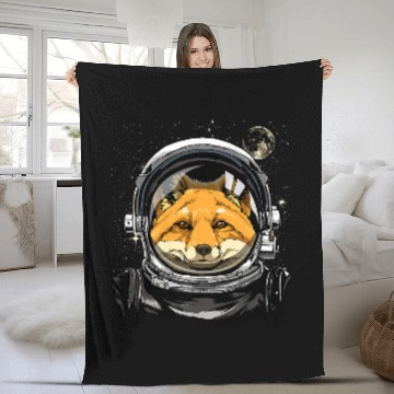 Discover Astronauts Outer Space Astronaut Fox Wild Animal Face Fox Lover Galaxy Zip Fleece Blankets
