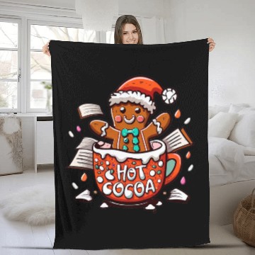 Discover Gingerbread In Hot Cocoa Mug and books Christmas Fun Costume Fleece Blankets
