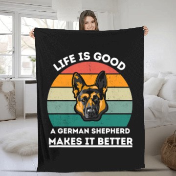 Discover dog lovers life is good a German Shepherd makes it Better Zip Fleece Blankets