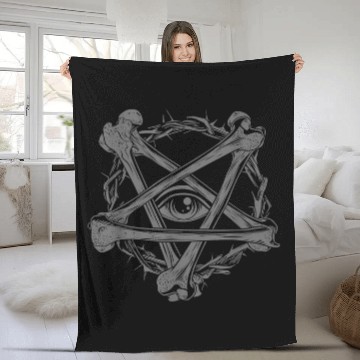 Discover Bone Pentagram Illuminati Satanic Devil Wiccan Occult Pagan 104 Baseball Tees Fleece Blankets