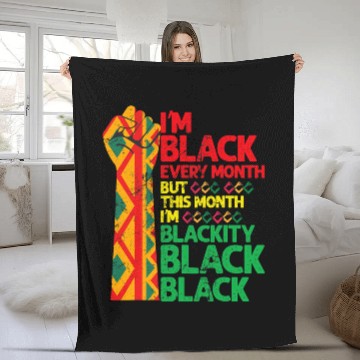 Discover Blackity Black Every Month Black History BHM African Zip Fleece Blankets