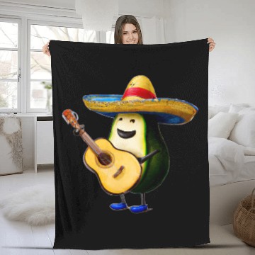 Discover Guitarist Avocado Wearing Sombrero Playing Guitar Music Baseball Tees Fleece Blankets