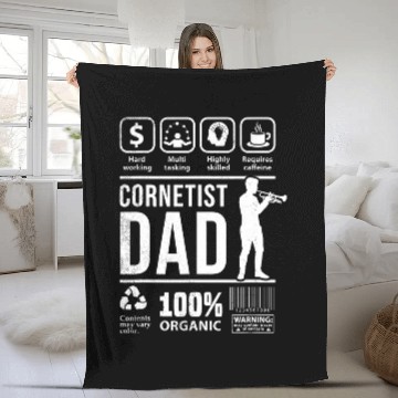 Discover Cornet musician Funny Multi Tasking DAD graphic theme Fleece Blankets