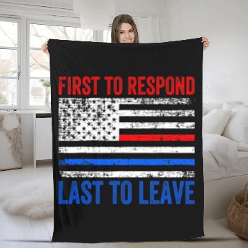 Discover Fireman Firefighter EMT EMS First Responders Police Military Firemen Fleece Blankets
