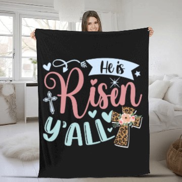 Discover He Is Risen Yall Happy Easter Baseball Tees Fleece Blankets