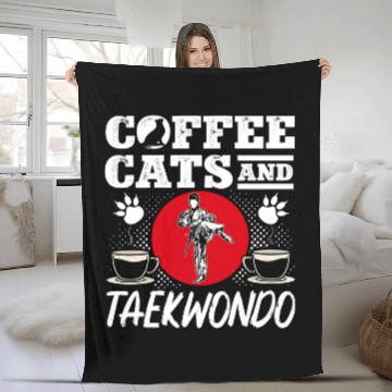 Discover TKD Korean Martial Arts Tae Kwon Do Fighter Coffee Cats And Fleece Blankets