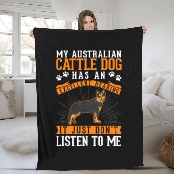 Discover Australian Cattle Dog Excellent Hearing Blue Heeler 220 Fleece Blankets