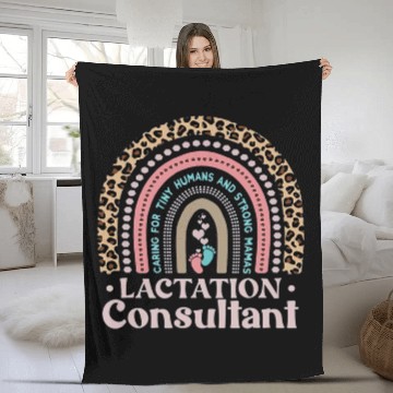 Discover Lactation Consultant Leopard Rainbow Breastfeeding Counselor Baseball Tees Fleece Blankets