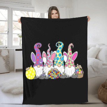 Discover Autism Funny Gnome Bunny Autism Awareness Support Happy Easter Day 3 Neurodiverse Fleece Blankets