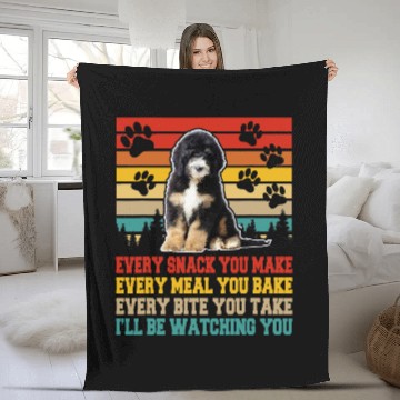 Discover Bernedoodle Dog Funny Activities Matching Dog Lover Fleece Blankets