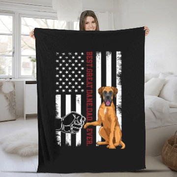 Discover Dog Great Dane Dad Dog Apparel American Flag for Men Baseball Tees Fleece Blankets