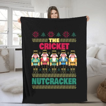 Discover Cricket Fan The Cricket Nutcracker Funny Christmas Cricket Player Zip Fleece Blankets