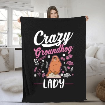 Discover crazys Groundhog lady Marmot Girl Groundhog 2 Fleece Blankets