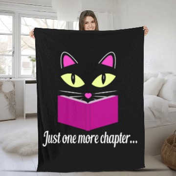 Discover Cute Kitty Cat Face Just One More Chapter Baseball Tees Fleece Blankets
