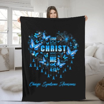Discover Charge Syndromes Warrior I Can Do All Things Charge Syndromes Awareness Baseball Tees Fleece Blankets