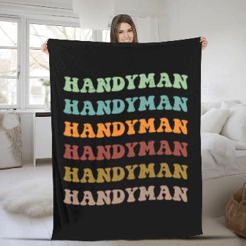 Discover Retro HANDYMAN Inspirational Colorful Job Title Profession Baseball Tees Fleece Blankets