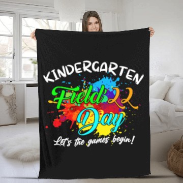 Discover Field Day 2022 Kindergarten Let The Games Begin Kids Tie Dye Fleece Blankets