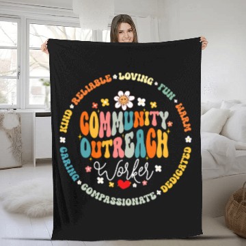 Discover Groovy Community Outreach Worker Back to School 2 Fleece Blankets