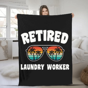 Discover Retired Laundry Worker Funny Retirement Congratulations Fleece Blankets