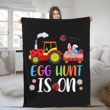 Discover Tractor driving egg hunt is on tractor easter eggs cute boys kids toddler Fleece Blankets