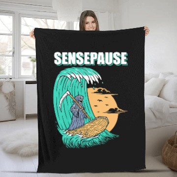 Discover Skeletons Skulls Sensepause Surfing Death Skeletons Coffin Skull Baseball Tees Fleece Blankets