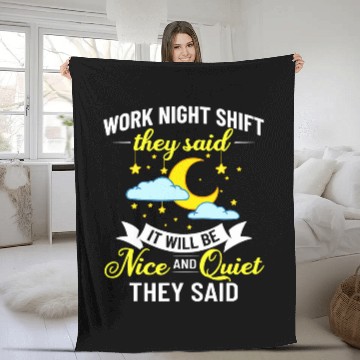 Discover Shift Work Night Job Worker Midnight Funny Coffee 9 Fleece Blankets