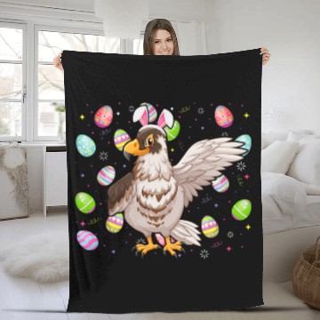 Discover Hawk Bird Lover Easter Egg Funny Hawk Easter Sunday Zip Fleece Blankets