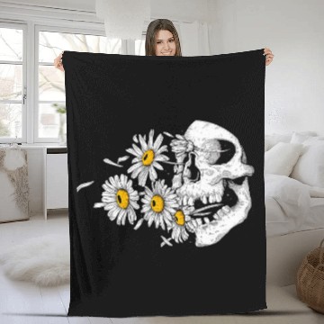 Discover Daisy skull flower halloween costume Skull tree hippie Fleece Blankets