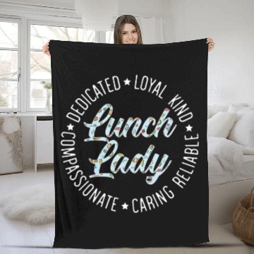 Discover Lunch Lady Cafeteria Worker Dinner Lady Cook Job Profession Fleece Blankets