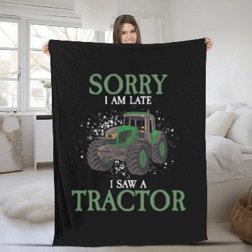Discover Excuse me I have seen a tractor farmer farm agriculture Fleece Blankets