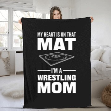 Discover Wrestling Mom For All Female Wrestler Fleece Blankets