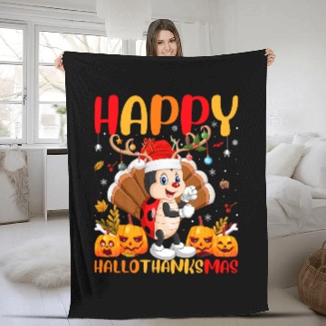 Discover Funny Ladybug Lover Happy Ladybug HelloThanksMas Baseball Tees Fleece Blankets