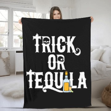 Discover Funny Trick or Tequila for Halloween Lovers Baseball Tees Fleece Blankets