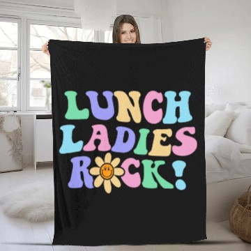 Discover Lunch Ladies Rock School Lunch Lady Squad Cafeteria Worker Fleece Blankets