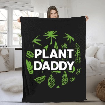 Discover Fathers Day Plant Daddy 2Son Daughter Gardener Love Nature Fleece Blankets