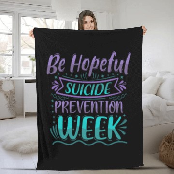 Discover Be Hopeful suicides Prevention Week Teal Purple Awareness Fleece Blankets