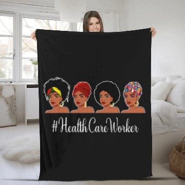 Discover Health Care Worker Life African American nurses Juneteenth Fleece Blankets