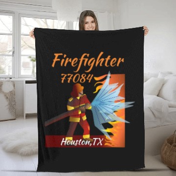 Discover Firefighter Art Houston TX 77084 Fleece Blankets