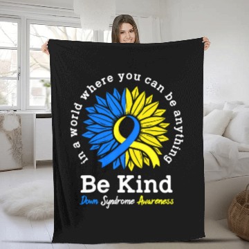 Discover Be Kind Down Syndromes Awareness Ribbon Sunflower Kindness 5 Baseball Tees Fleece Blankets