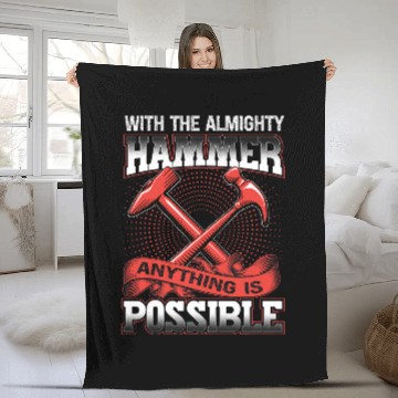 Discover Mechanic Car Guy Almighty Hammer Anything Is Possible Zip Fleece Blankets