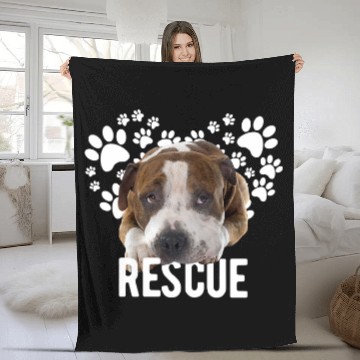 Discover Bully Lover Dog Rescue Paws 257 Pitbull Dog Fleece Blankets