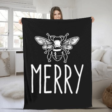 Discover Be Merry Festive Christmas Bumble Bee for Nature Lovers Baseball Tees Fleece Blankets