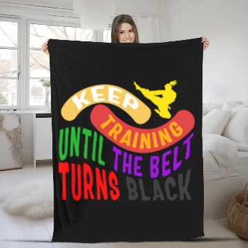 Discover Karate Keep Training Until Belt Turns Black Martial Arts Fig Baseball Tees Fleece Blankets