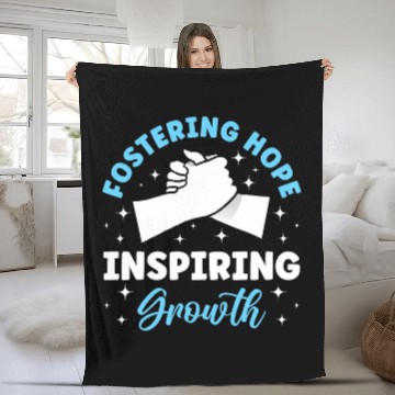 Discover Fostering Hope Inspiring Growth School Counselor Fleece Blankets
