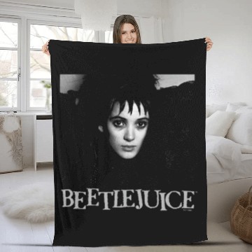 Discover Beetlejuice vintages Spooky Black White Lydia Portrait Fleece Blankets