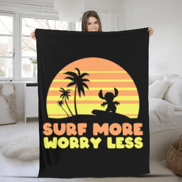Discover Surf Life Disney Lilo Stitch Surf More Worry Less Zip Fleece Blankets