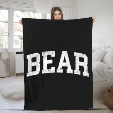 Discover Funny Bear Delaware DE vintages Athletic Sports Design Cute Bears Baseball Tees Fleece Blankets