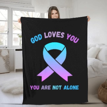 Discover God Loves You Are Not Alone Jesus Survive Suicidal Thoughts Fleece Blankets