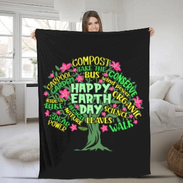 Discover Happy Earth Day Tree Drawing Illustration Word Art Baseball Tees Fleece Blankets